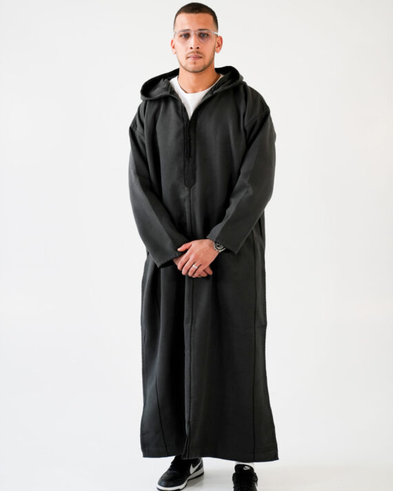 Charcoal grey Moroccan Djellaba